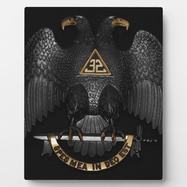 Placa Expositora Rita escocesa 32 grado Mason Eagle (Frente)