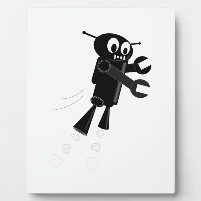 Placa Expositora Robot volador negro (Frente)