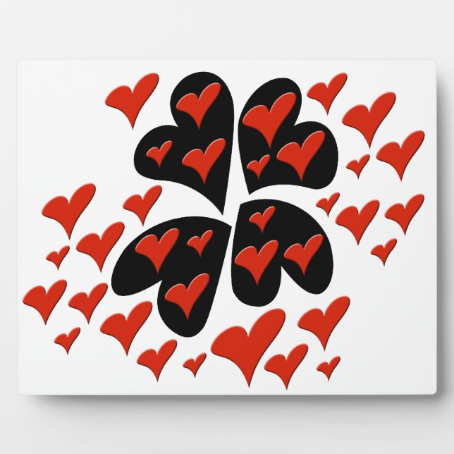 Placa Expositora Rojo en los corazones negros (Frente)