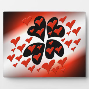 Placa Expositora Rojo en los corazones negros