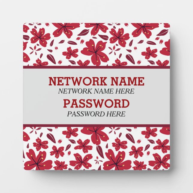 Placa Expositora Rojo retro floral (Frente)