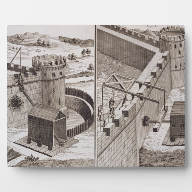 Placa Expositora Roman Battering Rams, de la 'Encyclopedie des S (Frente)