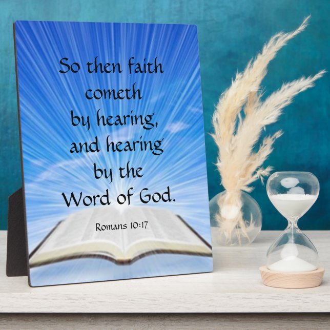 Placa Expositora Romanos 10:17 (Lado)