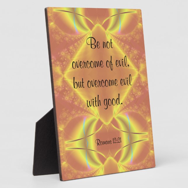 Placa Expositora Romanos 12:21 Plaque (Lado)