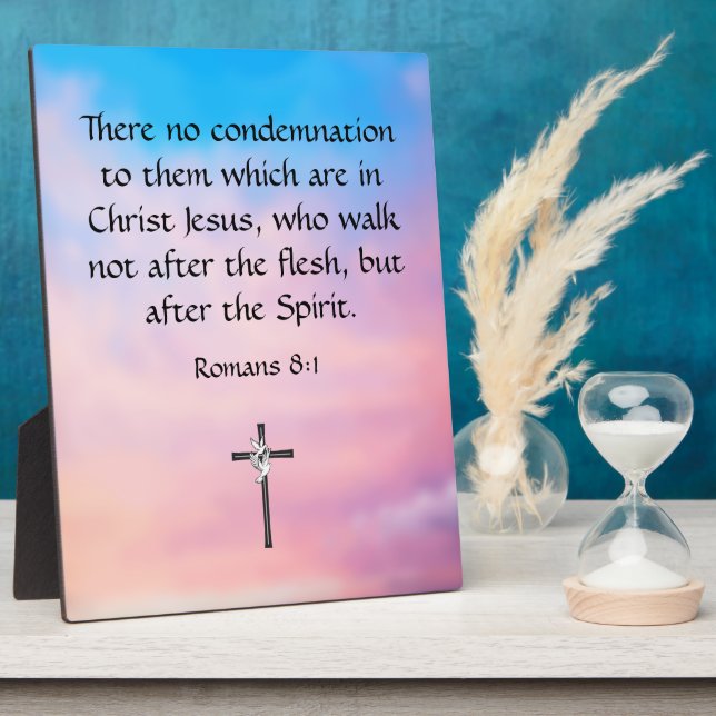 Placa Expositora Romanos 8:1 (Lado)