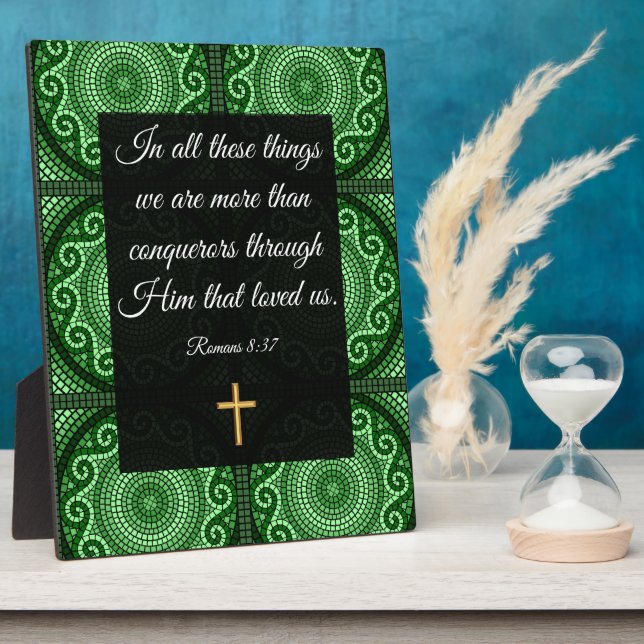 Placa Expositora Romanos 8:37 (Lado)