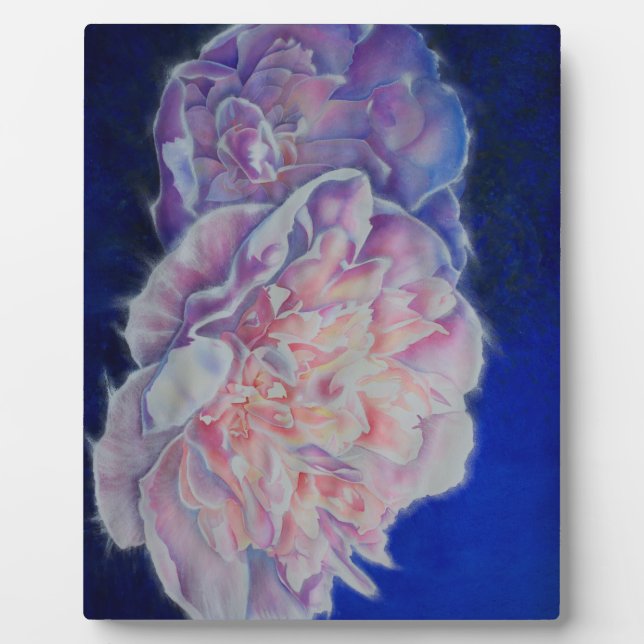 Placa Expositora Romántico elegante color rosa azul pastel (Frente)