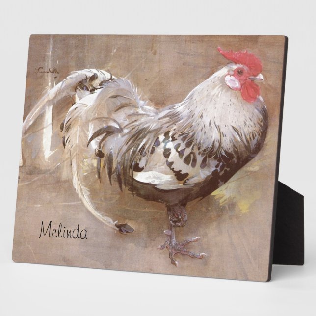 Placa Expositora Rooster blanco y negro (Lado)