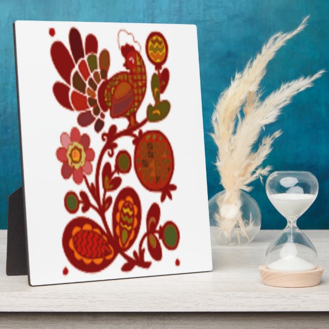 PLACA EXPOSITORA ROOSTER Y FLORES (Lado)