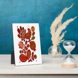 PLACA EXPOSITORA ROOSTER Y FLORES