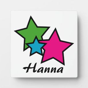 Placa Expositora Rosa Azul Verde Estrellas Neon Personaliza