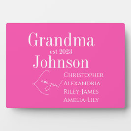Placa Expositora Rosa de la abuela personalizada