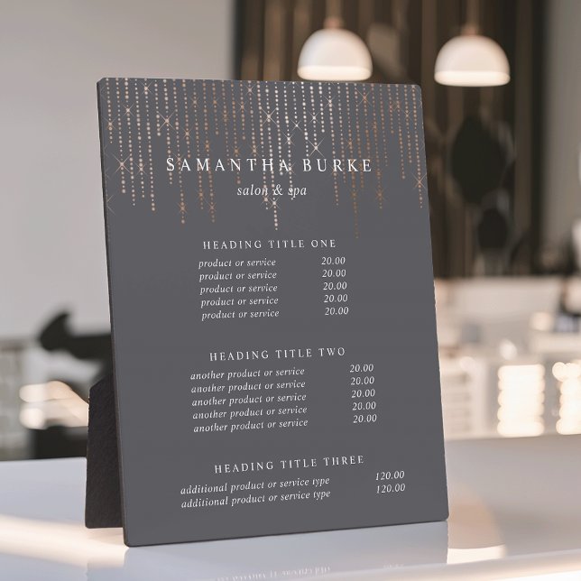 Placa Expositora Rosa Gold Marquee | Presentación de precios y serv (Subido por el creador)