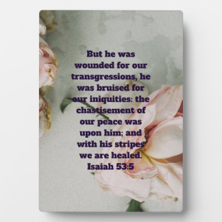 Placa Expositora Rosa Isaiah 53:5 Cita