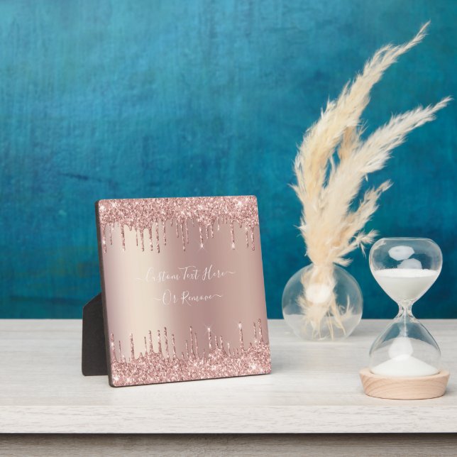 Placa Expositora Rosa Purpurina de oro Sparkly Plaque con texto Per (in situ)