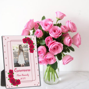 Placa Expositora Rosa Rosa Quinceañera