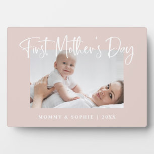 Placa Expositora Rosa   Script First Mother's Day Photo