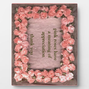 Placa Expositora Rosas de cinta rosa Satin Fabric Fotograma de foto
