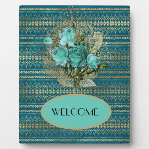 Placa Expositora Rosas de Seafoam Bouquet Welcome Tabletop