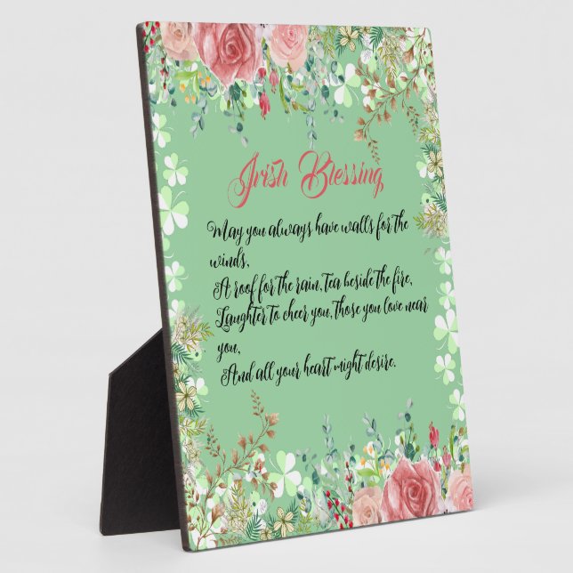 Placa Expositora Rosas irlandeses bendecidos en el Día de San Patri (Lado)