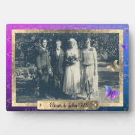 Placa Expositora Rosas Mariposas Tabletop Plaque con Easel