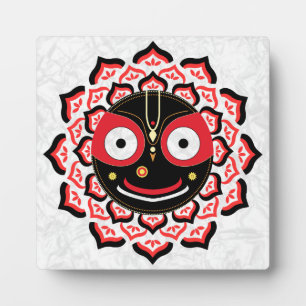 Placa Expositora Rostro de Lord Jagannath Chakra Deidad Hindú
