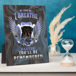 Placa Expositora Rottweiler Mientras Respire Memorial