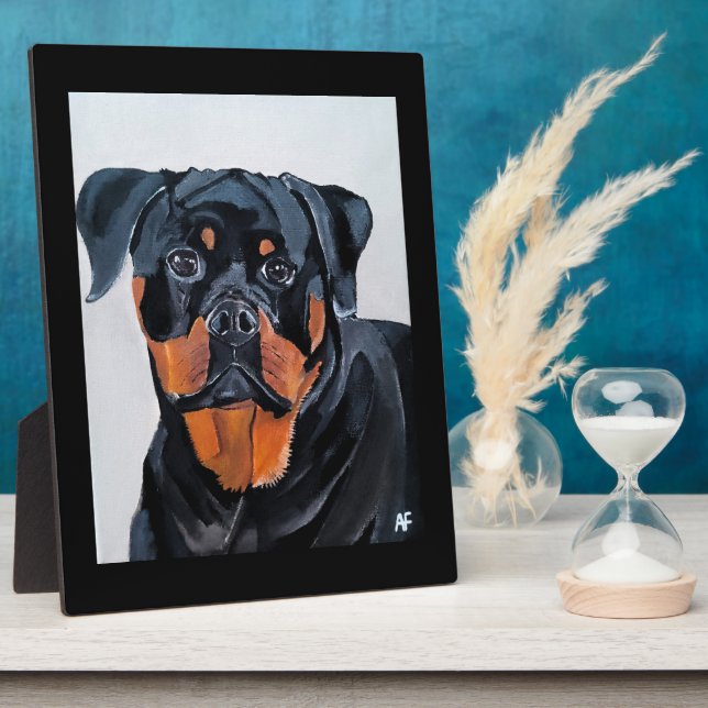 Placa Expositora Rottweiler Painting by Alfred Fox (Lado)