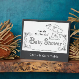 Placa Expositora Rótulo Artsy Baby Shower Card & Gift Table