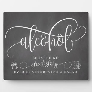 Placa Expositora Rótulo boda Alcohol Bar