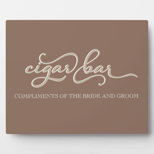 Placa Expositora Rótulo Boda personalizado Cigar Bar (Frente)