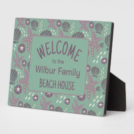 Placa Expositora Rótulo costero Welcome Beach House