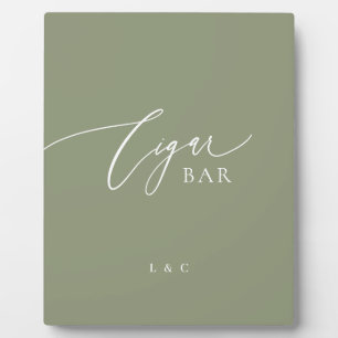 Placa Expositora Rótulo de bar Cigar Boda Sage Green Premium