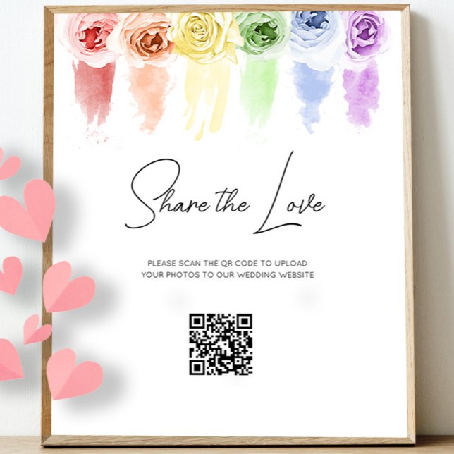 Placa Expositora Rótulo de código QR Boda arcoiris (Subido por el creador)