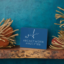 Placa Expositora Rótulo de contraseña Wifi Azul