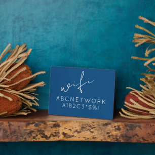 Placa Expositora Rótulo de contraseña Wifi Azul