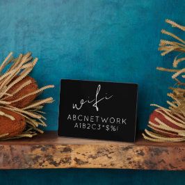 Placa Expositora Rótulo de contraseña Wifi negro