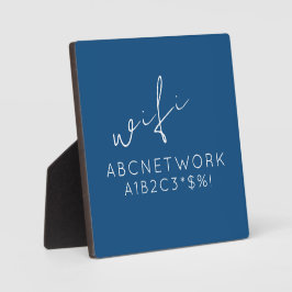 Placa Expositora Rótulo de contraseña WiFi personalizado Azul