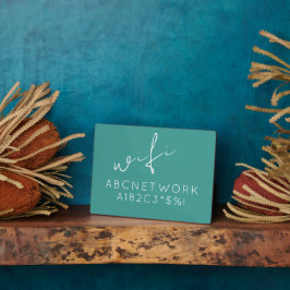 Placa Expositora Rótulo de contraseña Wifi Turquoise