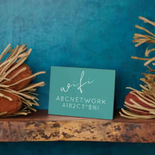 Placa Expositora Rótulo de contraseña Wifi Turquoise