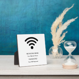 Placa Expositora Rótulo de contraseña y red WiFi de marca personali