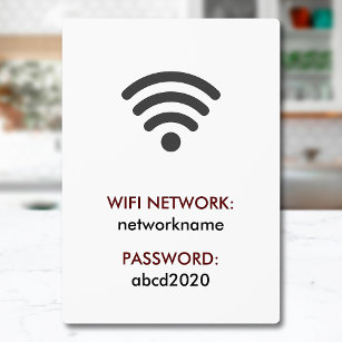 Placa Expositora Rótulo de información de contraseña de red Wi-Fi e