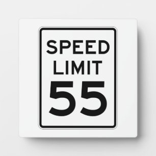 Placa Expositora Rótulo de límite de velocidad de 55 MPH