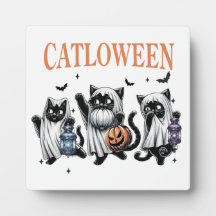 Rótulo de mesa de Halloween de Catloween