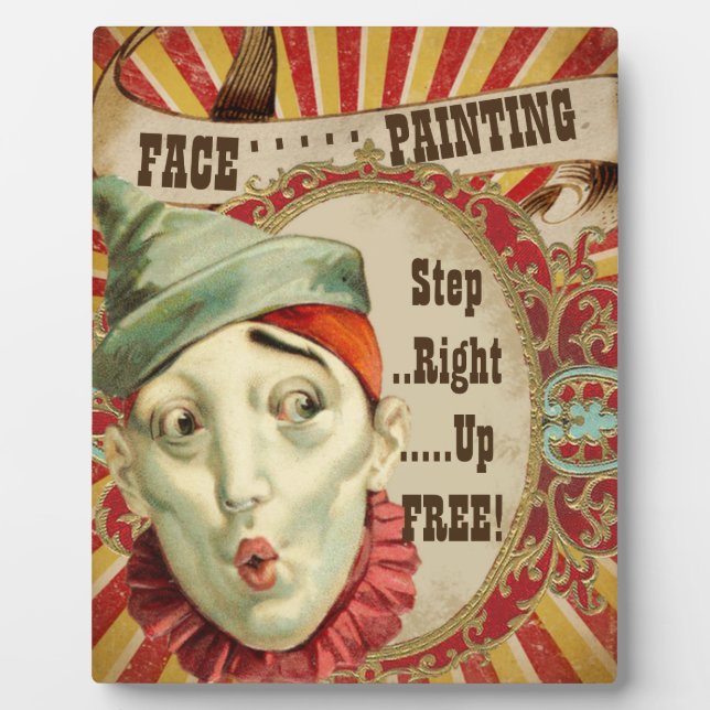 Placa Expositora Rótulo de pintura de cara fiesta (Frente)