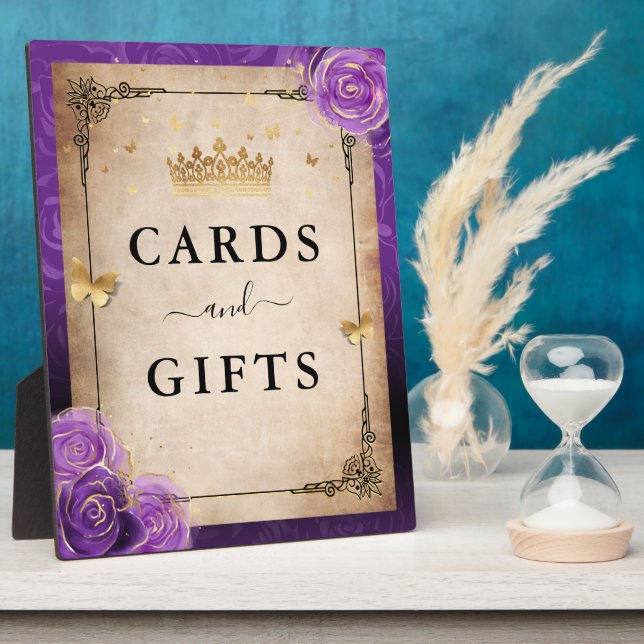 Placa Expositora Rótulo de tarjetas de oro y artículos de regalo pa (Lado)