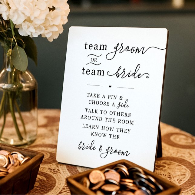 Placa Expositora Rótulo de Team Groom o Team Bride Boda (Subido por el creador)
