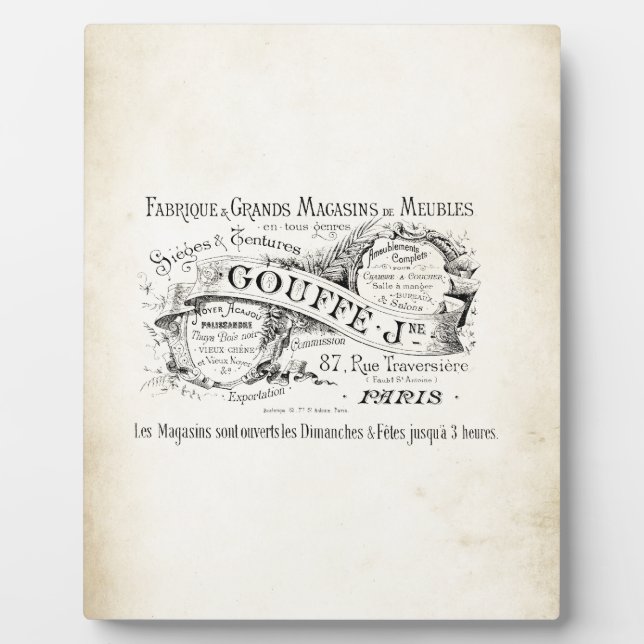 Placa Expositora Rótulo de tienda de departamentos de francés (Frente)