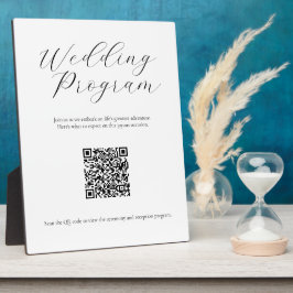Placa Expositora Rótulo del programa de boda minimalista con código