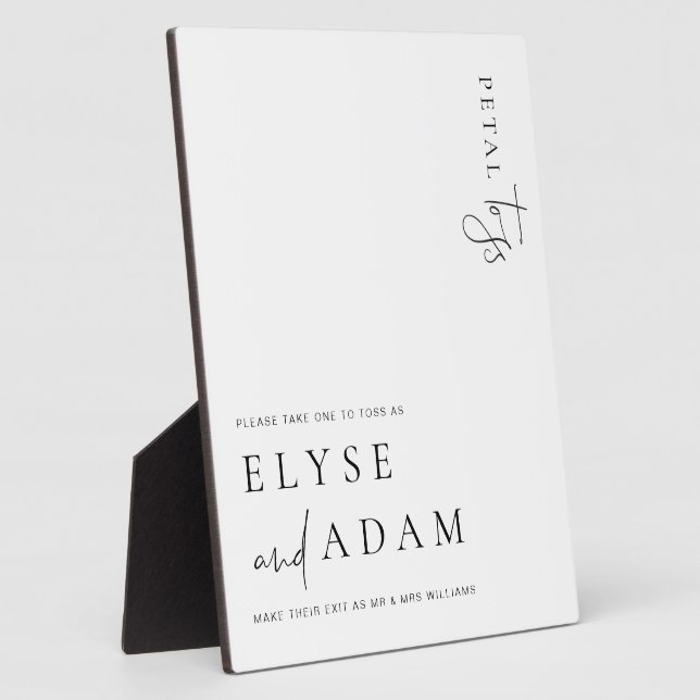 Placa Expositora Rótulo Estelle Modern Minimal Petal Toss (Lado)